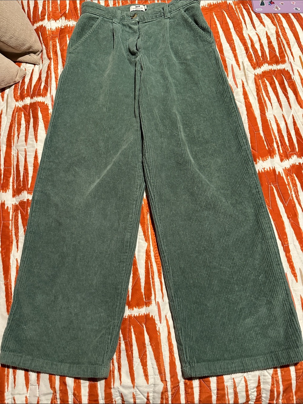 Cyrillus Kids Green Corduroy Wide-Leg Pants